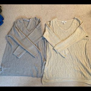 Grey and Gold Maternity Sweaters
